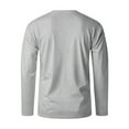 thumbnail image 5 of European Business Men Loose Fit Long Sleeve T-Shirt Solid Color Open Neck Button Down Casual Comfortable Sports Top Men's Lightweight Crewneck Tee Tops, 5 of 8