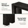 thumbnail image 4 of Fnova 70.9" Solid Wood Black Console Table, Farmhouse Extra Long Narrow Entryway Table, Heavy Duty Sofa Table for Living Room, Hallway, Foyer, 4 of 5