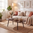 thumbnail image 4 of ELLEGNT Cloud Coffee Table 39.5" – Irregular Wood & Metal, Modern, for Living，Home Office，Small Spaces, Walnut, 4 of 9
