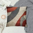 thumbnail image 2 of COMIO Abstract Spiral Throw Pillow Cover Retro Burgundy Red Gray Geometric Stripes Lines Cushion Cover for Teens Men Women Modern Simple Style Cushion Case for Living Room Couch, 2 of 5