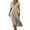 Khaki, variant on UVEASISHA Linen Casual Dresses for Women Flowy V Neck Short Sleeve Solid Maxi Dress 2025 Lightweight Comfy Beach Sundress Black L