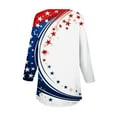 thumbnail image 3 of Yongcuo Independence Day Women's Patriotic American Flag Print Long Sleeve Casual T-Shirt Stars and Stripes Design, Comfortable Fit White XL, 3 of 4