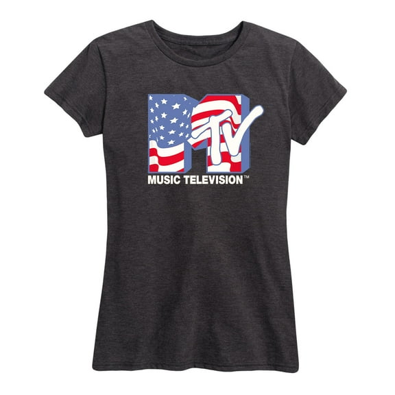 MTV - Americana Flag MTV Logo - Women's Short Sleeve Graphic T-Shirt
