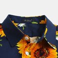 thumbnail image 4 of Mialoley Men's Short Sleeve Sunflower Printed Shirt,Button-Down Street Style Blouse Tops, 4 of 5