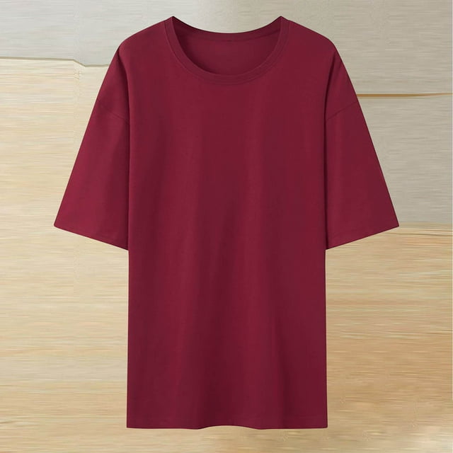 Liquidation & Promo, T-shirt à Manches Courtes et Col Rond d'Été pour Femmes, Mode Décontractée, Imprimé, avec Boutons, pour Usage Quotidien, Toutes Saisons/coton, Vin, Sopatenor