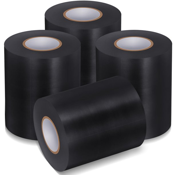 Cintas para Esterilla de Ejercicio Pangda, 4 Rollos de PVC Negro 10 cm x 20 m