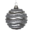 thumbnail image 1 of Vickerman M132087 6 in. Pewter Candy Glitter Wave Ornament Ball, 1 of 2