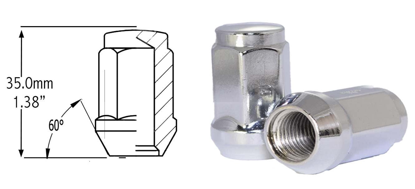 Coyote - Archived 371142 Lug nut Bulge Acorn 3/4 Hex 1/2^