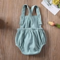 thumbnail image 3 of StylesILove Unisex Infant Baby Solid Corduroy Sleeveless Romper Toddler Boys Girls Backless Adjustable Jumpsuit Outfit (Blue, 6-12 Months), 3 of 7