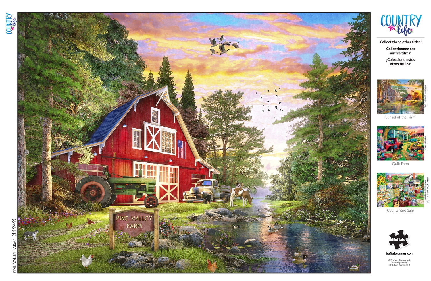 Buffalo Games 1000-Piece Country Life - Pine Valley Farm Interlocking Jigsaw Puzzle