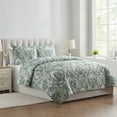 thumbnail image 2 of VCNY Home Province 3-Piece Green Floral Damask Printed Quilt Set, King, Adult, Unisex, 2 of 5