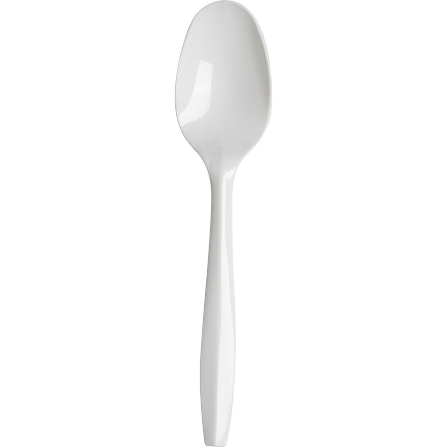 Nicole Fantini Medium Weight White Disposable Plastic Tea Spoon Collection: Qty 100