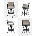 thumbnail image 6 of Pellebant Gray Outdoor Aluminum All-Weather Swivel Patio Bar Stools (Set of 2), 6 of 8