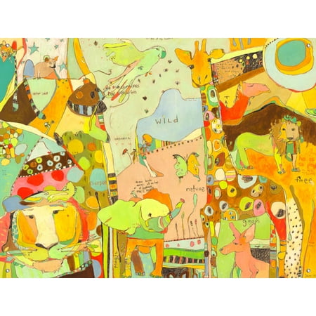 Oopsy Daisy - Together - Animal Kingdom Canvas Wall Mural 42x32, Jennifer Mercede
