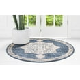 thumbnail image 4 of Rugs.com Eden Collection Rug – 5 Ft Round Navy Blue Medium Rug Perfect For Kitchens, Dining Rooms, 4 of 9