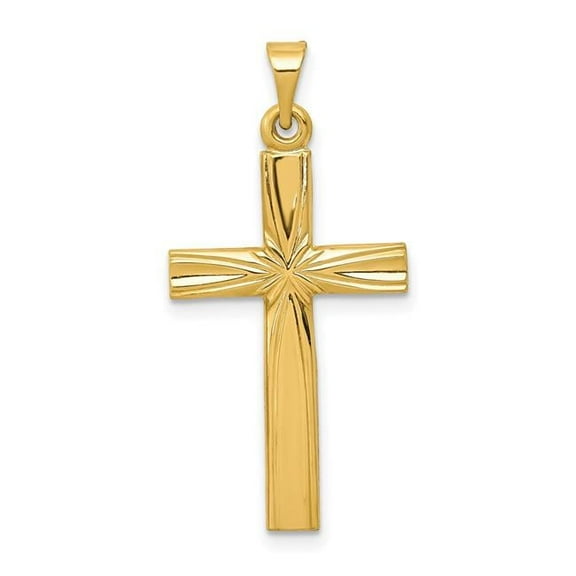 14K Yellow Gold Polished Latin Cross Pendant