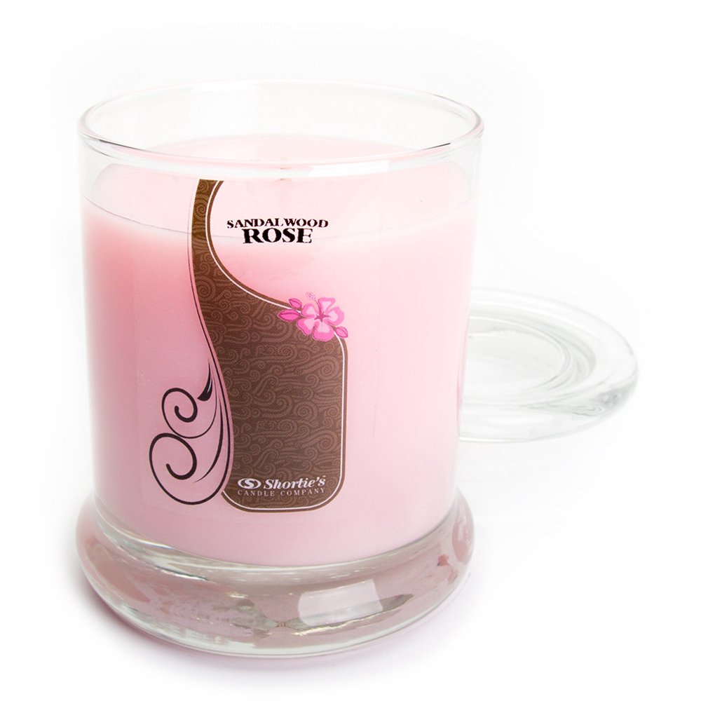 Sandalwood Rose Candle Medium Pink 10 Oz. Highly Scented Jar Candle