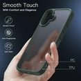 thumbnail image 4 of JETech Matte Case for iPhone 16 6.1-Inch, Shockproof Military Grade Drop Protection, Frosted Translucent Back Phone Cover, Anti-Fingerprint (Dark Green), 4 of 6
