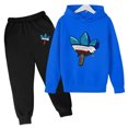 thumbnail image 3 of Nuevos chándales deportivos informales de marca de otoño para niños de 3 a 14 años, sudadera con capucha y pantalones, conjunto de traje informal de moda para niños, conjunto de 2 piezas, 3 of 5
