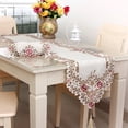 thumbnail image 4 of MYG 16x97in Table Runner Embroidered Floral Lace Fabric Translucent Gauze Table Cloth 4#, 4 of 9