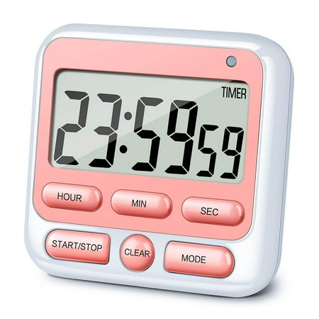 

1PACK Classroom Timers for Teachers Kids Large Digital Timer Memory Function Count Up & Count Down - Pink