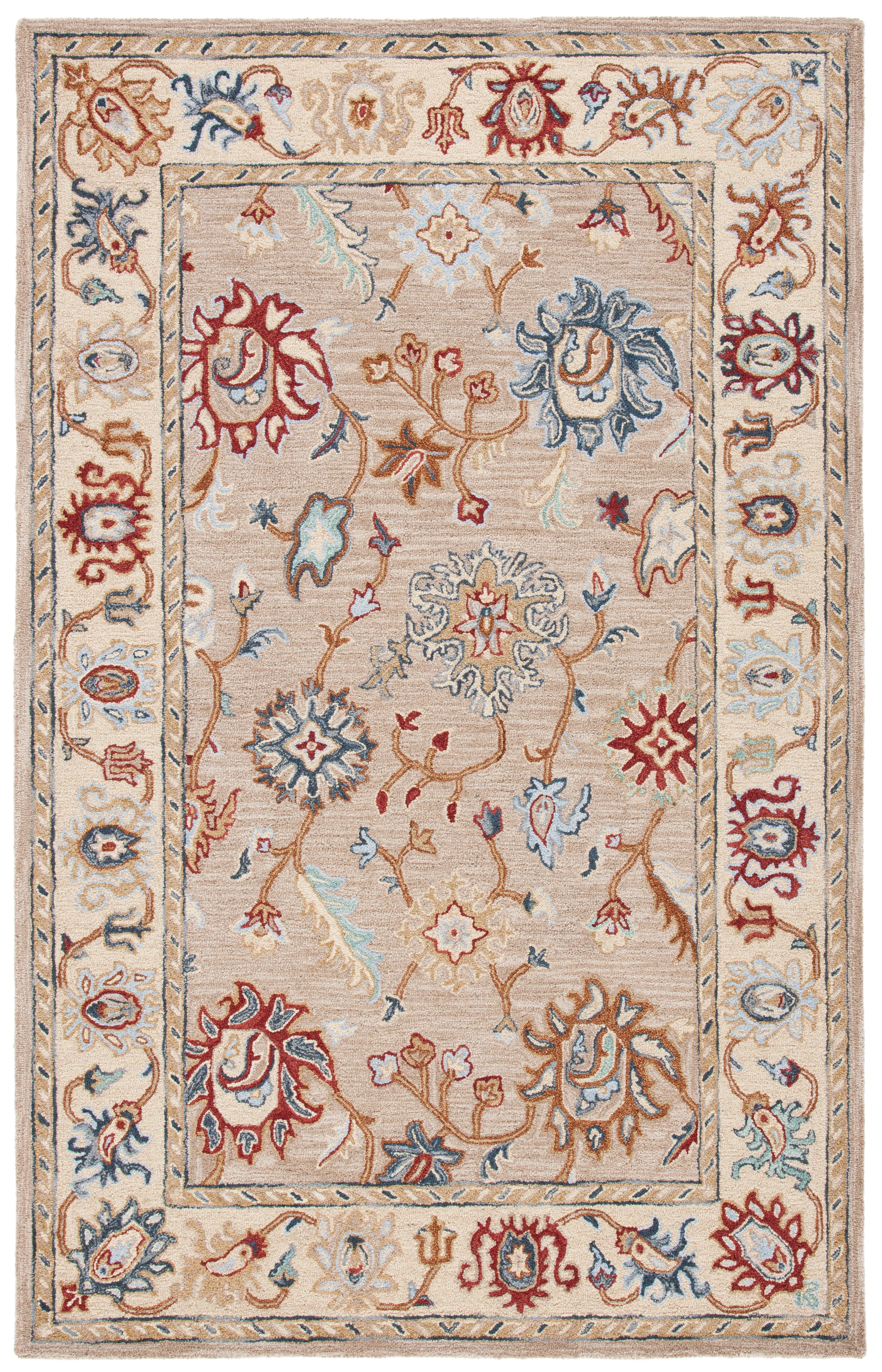 Safavieh Heritage Luvina Floral Wool Area Rug, Brown/Beige, 5' x 8'