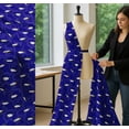 thumbnail image 5 of Soimoi Blue Cotton Poplin Fabric Penguin Ocean Print Fabric by the Yard 42 Inch Wide, 5 of 7