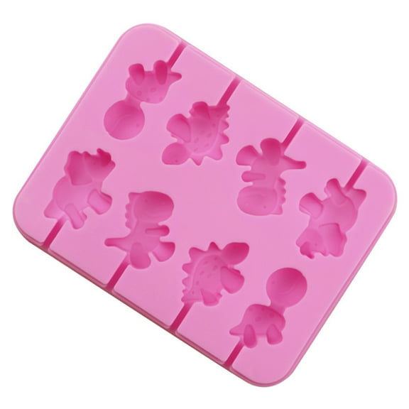 YIEMEEN 8-Capacity Silicone Lollipop Mold Mould Cute Dinosaur Shape For Kid Baking