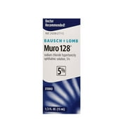 Bausch + Lomb Muro 128 Sodium Chloride Hypertonicity Ophthalmic Solution, 5% 15 ml - 2 Pack