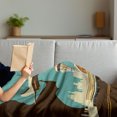 thumbnail image 3 of Airport Soft Flannel Fleece Throw Blanket, Retro Style Image Airfield Plane and Cityscape, Cozy Plush for Indoor and Outdoor Use, 70" x 90", Dark Brown Cadet Blue, by Ambesonne, 3 of 5