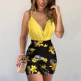 thumbnail image 2 of Kcodviy Robe d'Été Aguichant Mini pour Femmes, Robe Décontractée pour Femme à Col en V, Camisole, Robes Grande Taille pour Femmes, Haut à Imprimé Floral, Robe d'Été Décontractée Nouée pour Femme, Détail Robe-Skort, 2 of 7