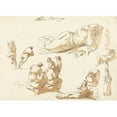 thumbnail image 3 of John Thomas Serres 14x11 Black Modern Framed Museum Art Print Titled - Neapolitan Fishermen (1791), 3 of 5