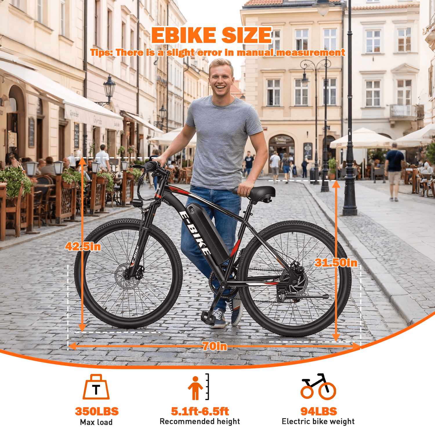 BroPath Electric Bike for Adults,26" Electric Bike,40+ Miles,7-Speed,25Mph Power by 750W(Peak) Motor Mountain Ebike,Full Shock Absorber,Electric Bicycles for Commuting,E-Bike,UL2849