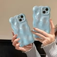 thumbnail image 4 of Case for iPhone 12, Cute Solid Color Curly Wave Shape Shockproof TPU Bumper Phone Case, 4 of 5