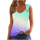 thumbnail image 2 of Puntoco Camiseta sin mangas con cuello cuadrado para mujer, blusa informal con estampado de moda, 2 of 4