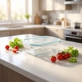 thumbnail image 3 of Tuvgenk Food Storage Containers with Lids Airtight Glass Meal Prep Containers Reusable Freezer Safe Leakproof Rectangle Snap 1 Compartment Stackable Lunch Use, 3 of 5