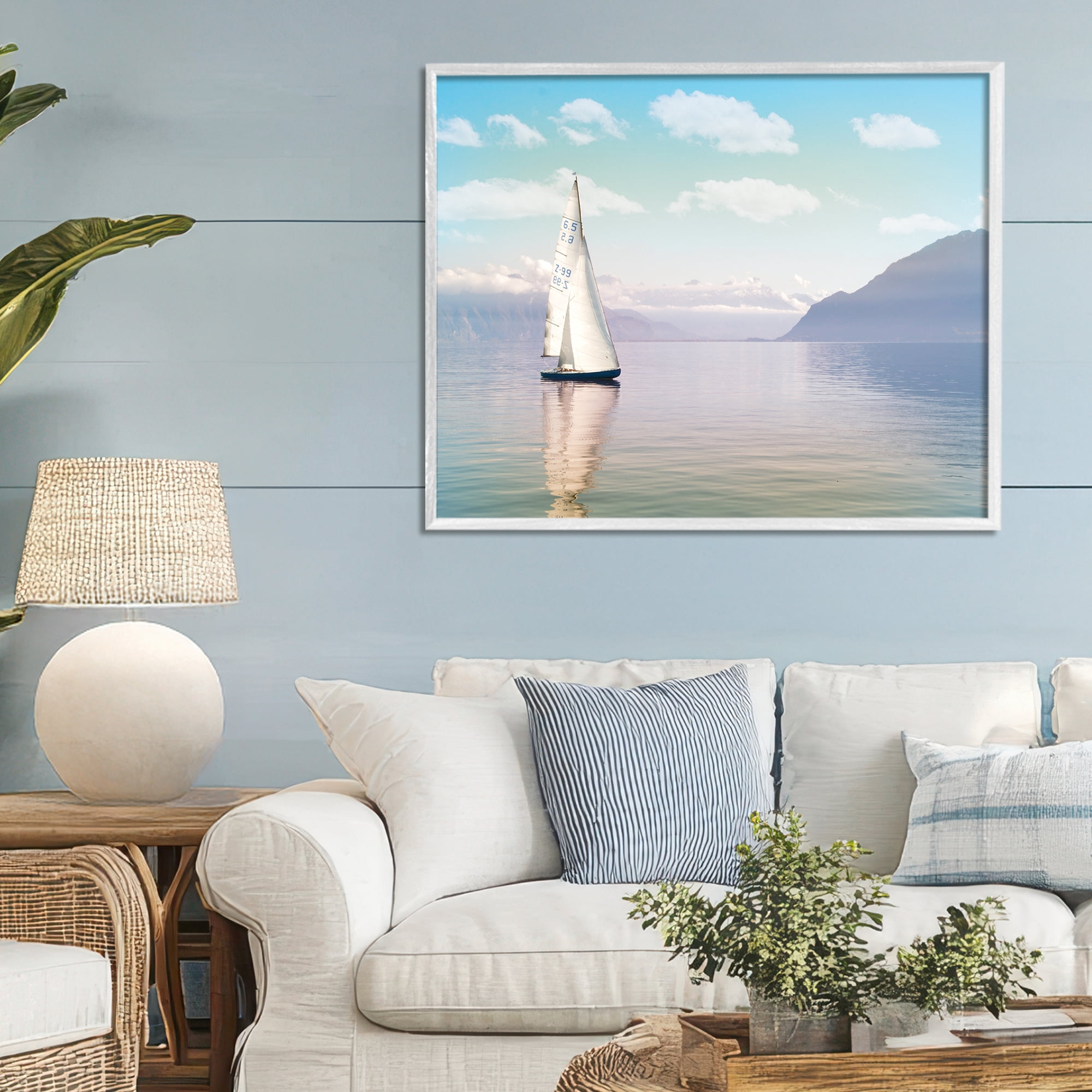 Stupell Industries Ocean Sails Lounging White Framed Giclee Art, design by Marcus Prime