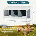 thumbnail image 3 of PETSFIT Triple Chicken Nesting Box, Chicken Coop Accessories with PVC Roofing, Versatile Use Wood Nesting Boxes for Hens, Easy to Assemble, 3 of 9