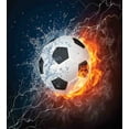 thumbnail image 3 of Sports Duvet Cover Set, Soccer Ball on Fire and Water Flame Splashing Thunder Strike Abstract Concept Art, Decorative 2 Piece Bedding Set with 1 Pillow Sham, Twin Size, Multicolor, by Ambesonne, 3 of 3