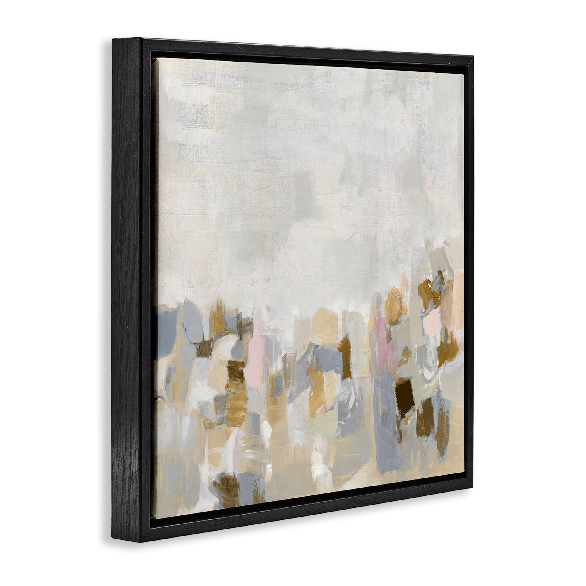 Stupell Industries Beige Southwestern Rustic Abstract Painting Black Floater Framed Canvas Art Print Wall Art, 18 x 18