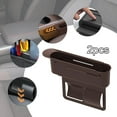 thumbnail image 6 of Zxpjkyu 2 Pieces Car Seat Gap Filler Organizer Auto Console Side Storage Box Keep Clean Brown, 6 of 9