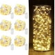 thumbnail image 1 of Paquete de 6 luces de hadas que funcionan con pilas, 20 luces LED de 7 pies, luces centelleantes de alambre plate, luces de luna estrellada de luciérnaga para tarros de albañil, bodas, fiestas, 1 of 4