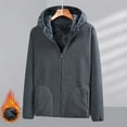 thumbnail image 1 of LOVZFMLL Jackets for Men's Winter With Thickened Solid Color Long Sleeved Hooded Pocket Jacket, 1 of 5