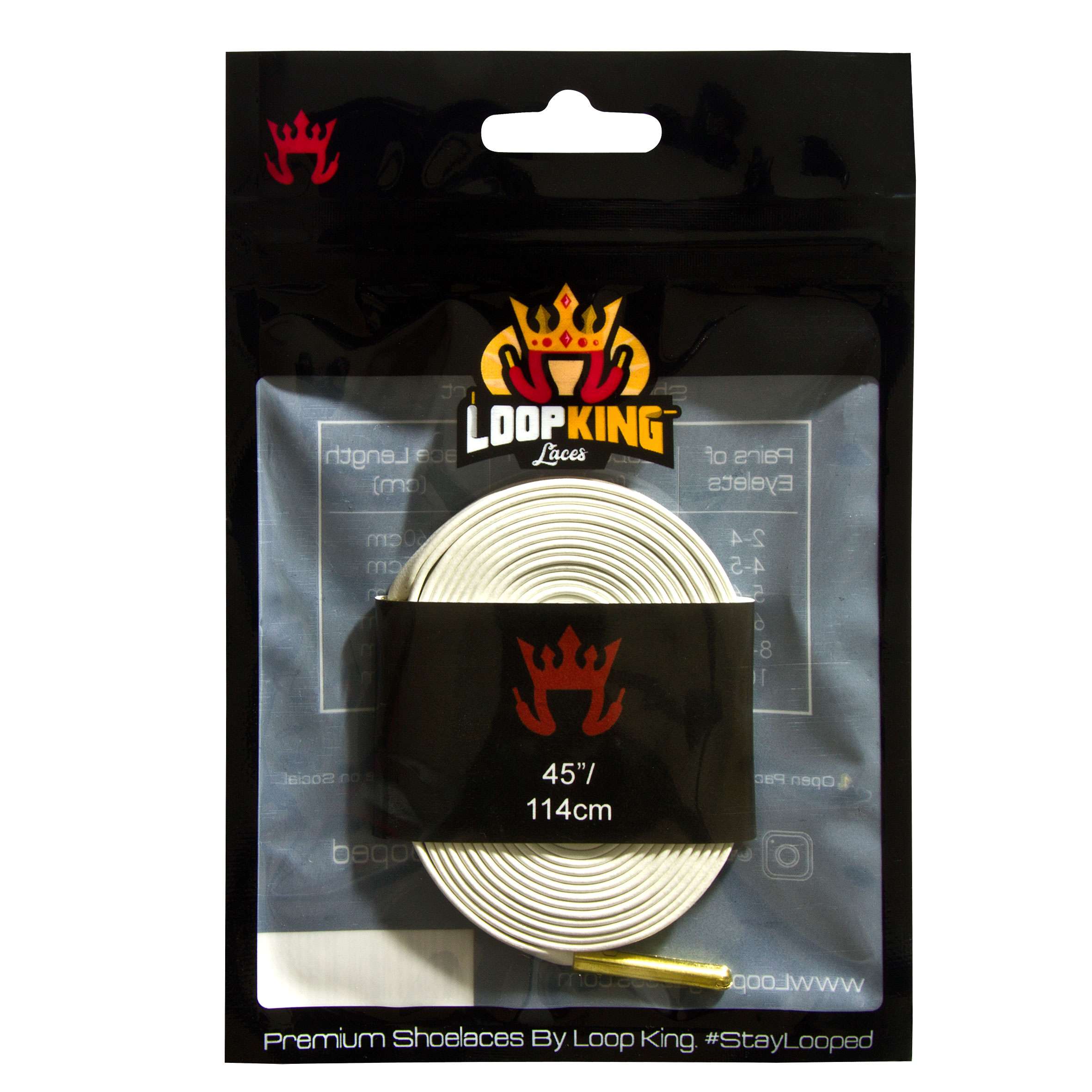 Rope White Grey Shoe Laces with Gold Tips - From Loop King™