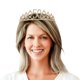 thumbnail image 3 of KAKOWELY Tiara de cumpleaños número 50 para niña con cristales y diamantes de imitación, corona de reina, diadema con peines para el pelo, ideal para decoraciones de fiesta de graduación (dorada), 3 of 5