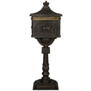 BARONAGE Cast Aluminum Mail Box, Postal Box , Mailbox and Post Kit,Mailbox Color Bronze