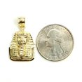 thumbnail image 2 of 10k yellow solid Gold Egyptian pharaoh king head Pendant fine gift jewelry 4.4g, 2 of 12
