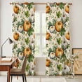 thumbnail image 5 of Kitchen Curtains 84 Inch Length 2 Panels, Orange Pumpkin Grommets Window Treatment Curtain, Thanksgiving White Fall Green Vine Leaf Thermal Curtains Drapes for Living Room/Bathroom, 5 of 9