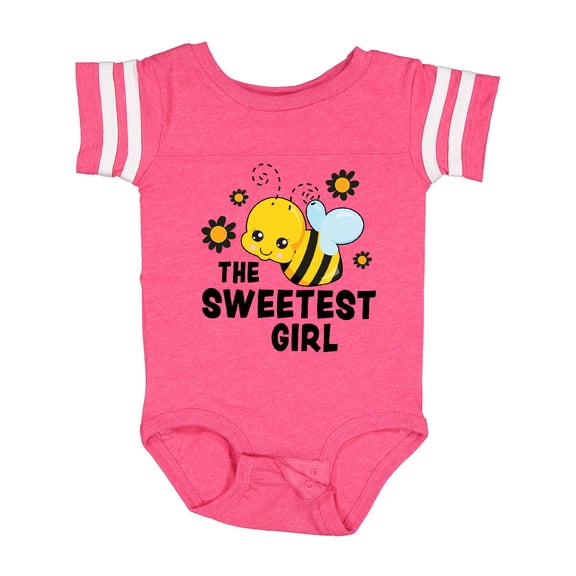 Inktastic The Sweetest Girl with Bee and Honey Combs Boys or Girls Baby Bodysuit