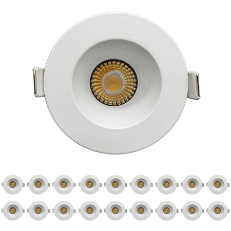

Perlglow 18 Pack 2 inch Round Downlight Luminaire White Finish LED Recessed Light Fixtures 5CCT.